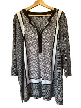 Jones New York Scarf Print Polka Dot Tunic Plus size 3X